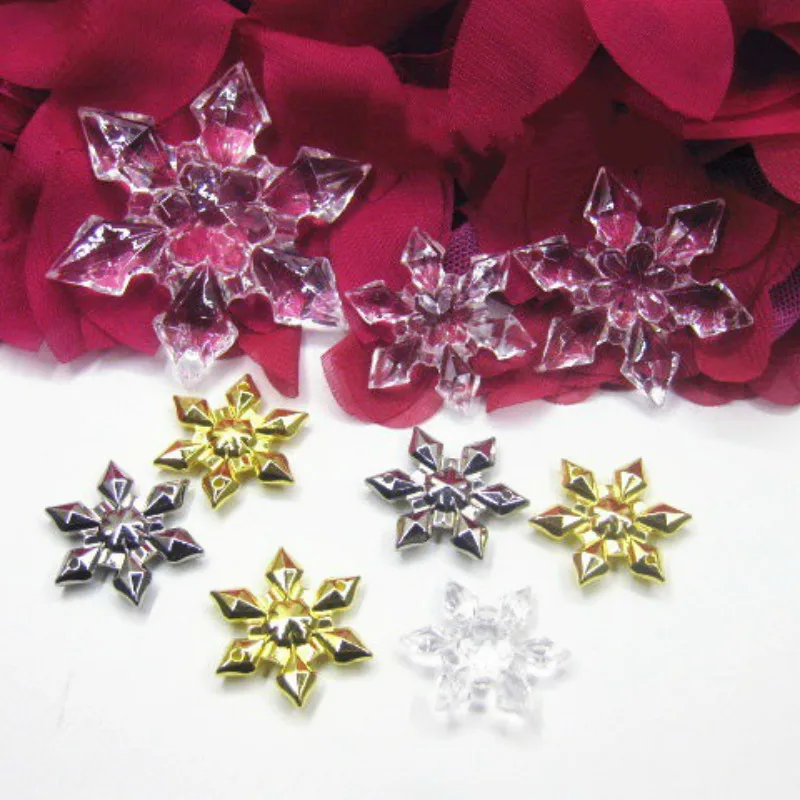 

20Pcs Transparent Snowflakes Acrylic Craft Snowflake Window Tree Ornament DIY Christmas Decorations for Home Accessories 3cm