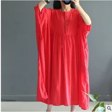 New products listed in the summer of 2016, the original design of high-end loose big yards cotton silk women dress