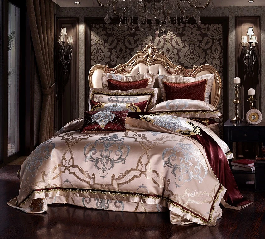 Luxury Royal Bedding set Queen King Bed set Satin Egyptian Cotton 