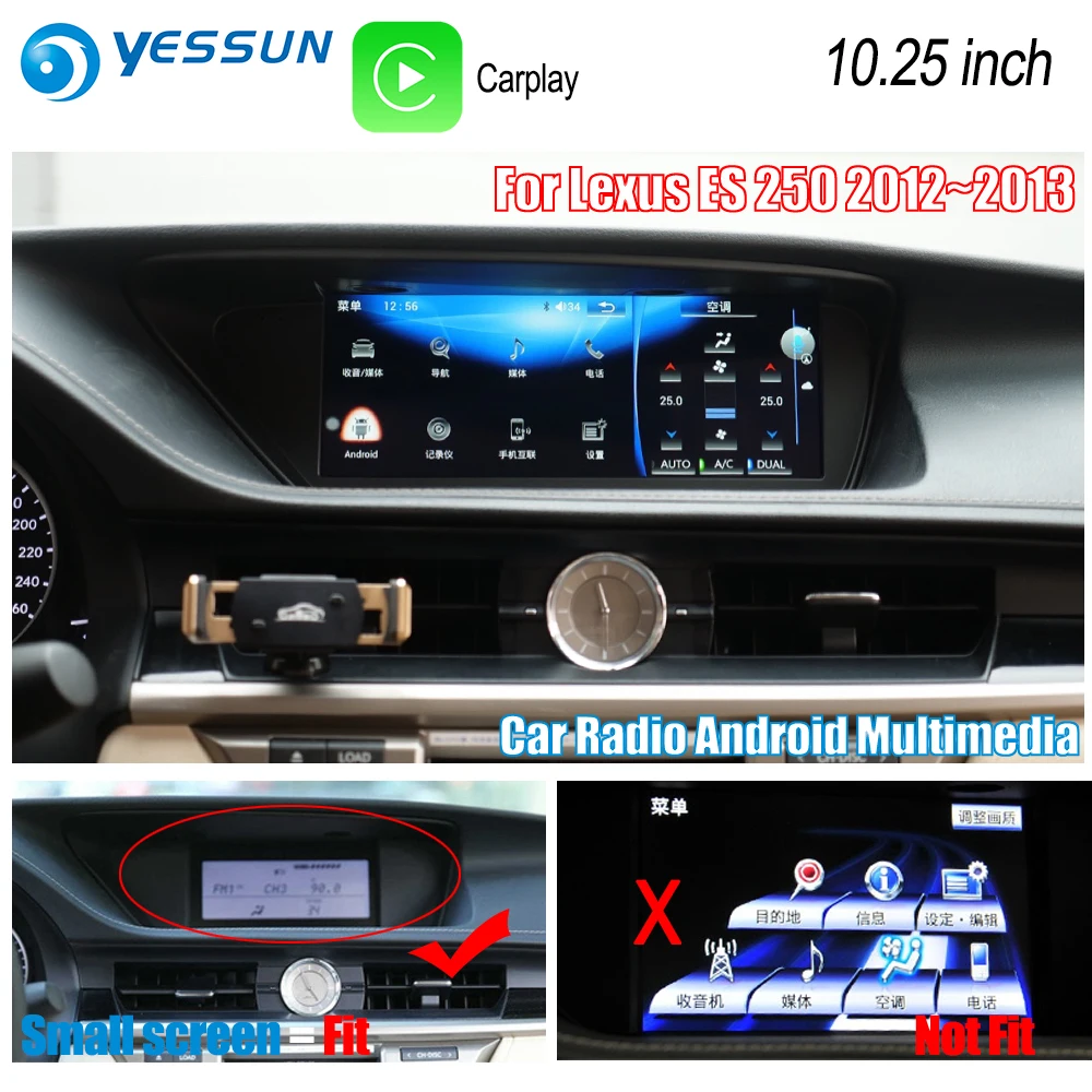 Excellent YESSUN For Lexus ES 250 ES250 2012~2013 XV60 Car Android Carplay GPS Navi maps Navigation Player Radio Stereo no DVD HD Screen 1
