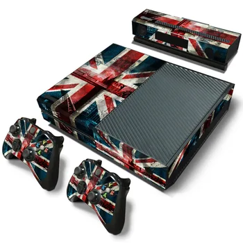 

Free Drop Shipping Protector Vinyl Skin Decal For XBOX One Console and 2PCS Controller Skins Stickers UK flag