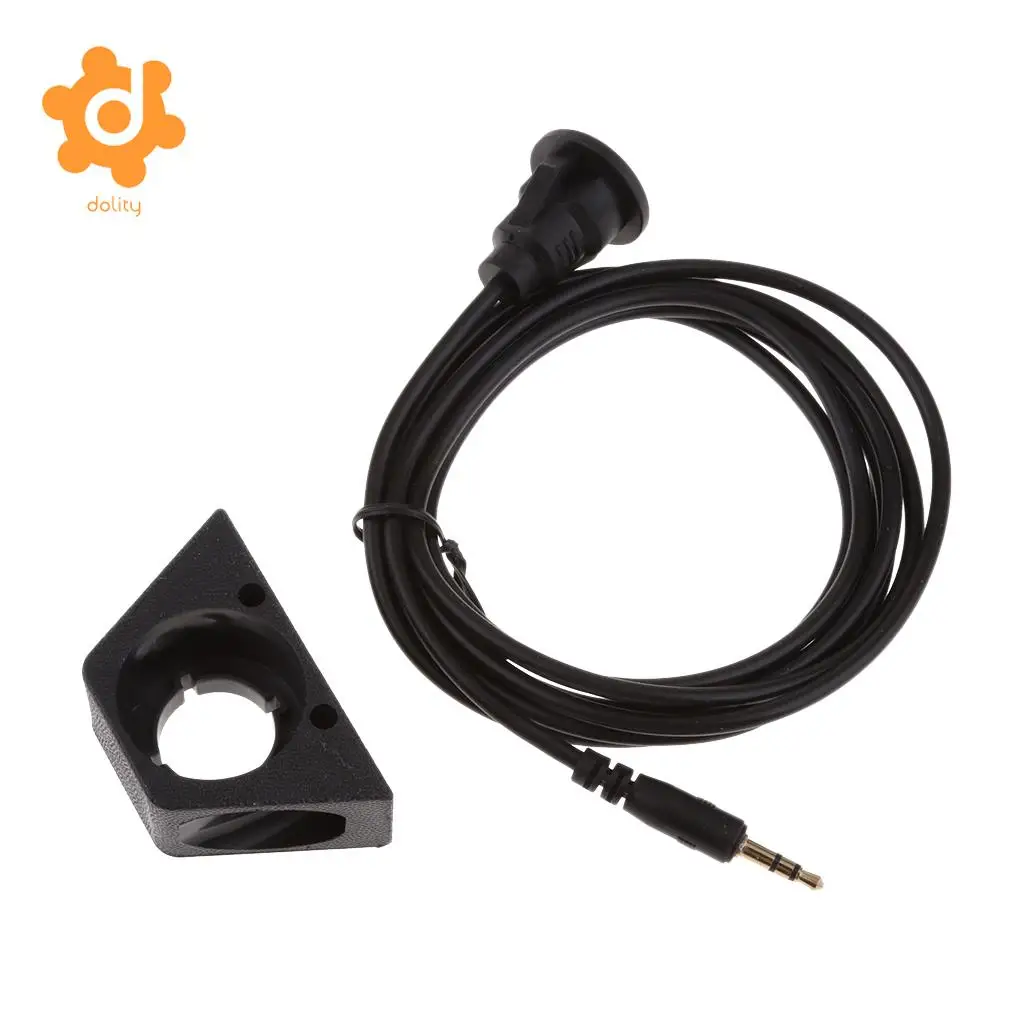 3.5mm Male to 3.5mm Female Dashboard Flush Mount 3.5mm 1/8 AUX Audio Extension Cable for Car Boat Motorcycle 2 Meter