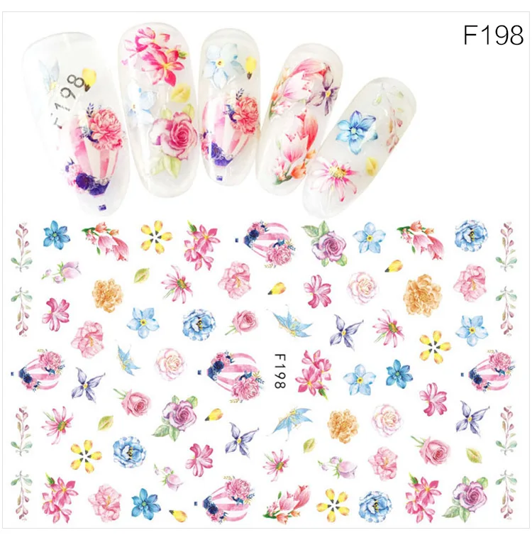 Наклейки для ногтей цветок животное мультфильм наклейки на кончики ногтей маникюр наклейки украшения аксессуары