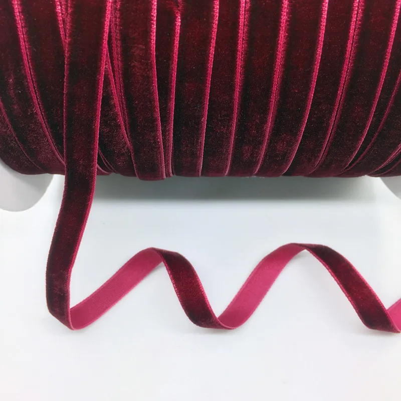 5 ярдов 3/"(10 мм) бархатная лента для украшения свадебной вечеринки лента ручной работы подарочная упаковка банты для волос DIY Рождественская лента - Цвет: Wine Red
