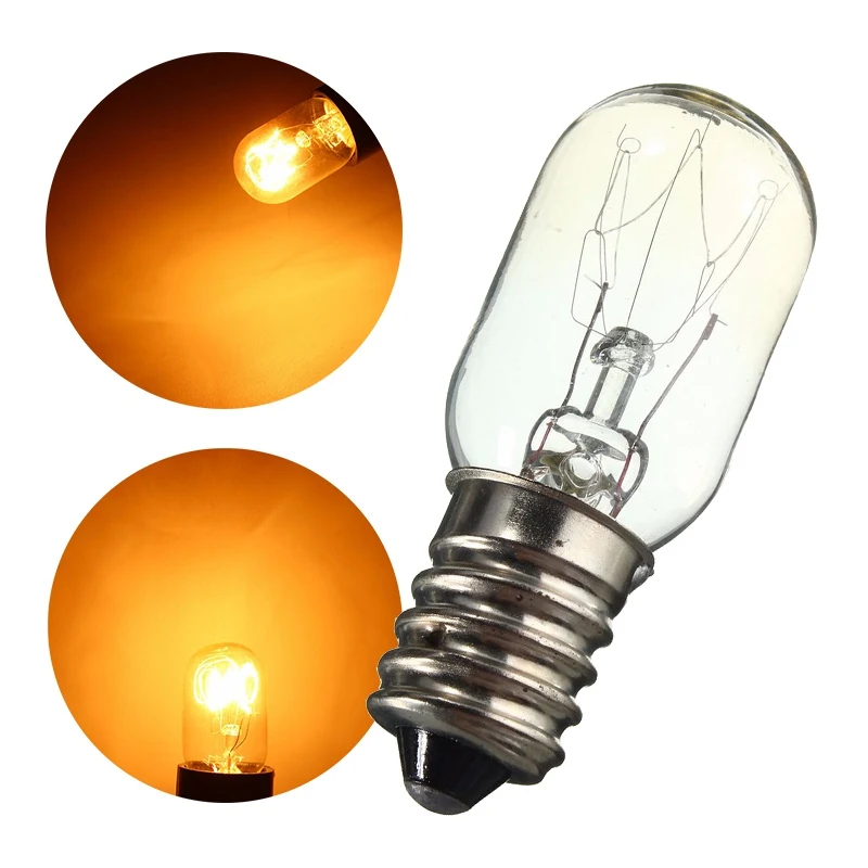 2 шт. AC 220-230 В лампа Эдисона E14 15 Вт лампа для холодильника лампа Вольфрамовая Лампа накаливания лампы теплый белый свет Ligthing