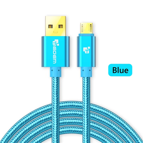 Micro USB кабель, tiegem быстрой зарядки мобильного телефона USB Зарядное устройство кабель 1/2/3 м кабель синхронизации данных для Samsung HTC LG Android - Цвет: Синий