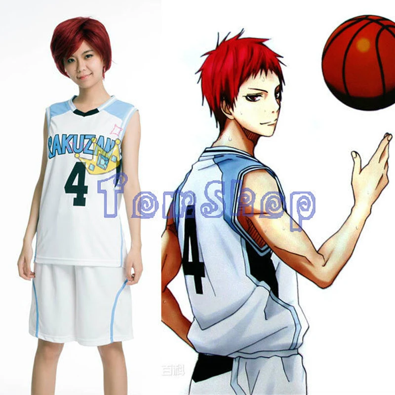 Новинка баскетбольная майка Kuroko no Basuke RAKUZAN #4 Akashi seiпрошу + шорты полный комплект