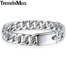 Trendsmax модные новые звенья цепи браслет из нержавеющей стали мужские тяжелые 11 мм Широкие мужские s браслеты браслет в форме велосипедной цепи HB139