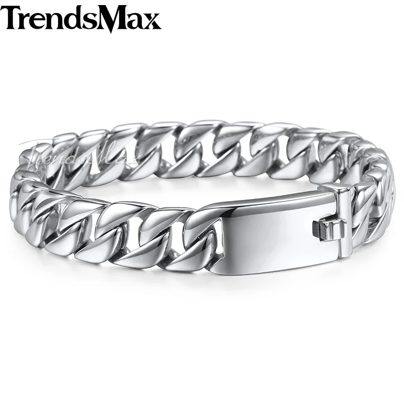 Trendsmax новый модный браслет из нержавеющей стали мужской тяжелый шириной 11 мм 2018 в