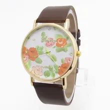 Wholesale Flower Leather Strape Geneva Brand Fashion Quartz Watch Women Dress wrist watches ladies 3Y517