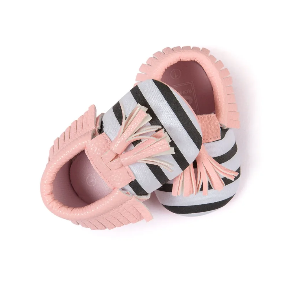 2018 новый стиль бахрома замша из искусственной кожи, для детей Малыш Дети мягкая подошва анти-скольжение первые Walkes обувь детская Мокасины