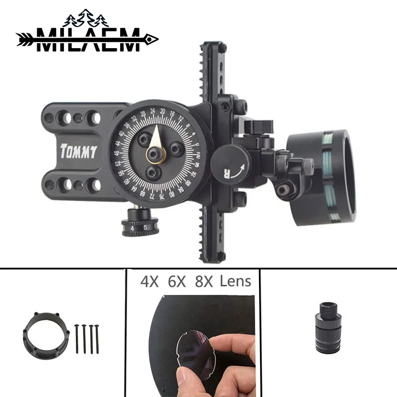 

1Set Archery Compound Bow Sight With Adapter And 4x/6x/8x Lens Sight Light Compound Bow Shooting Hunting Accessories