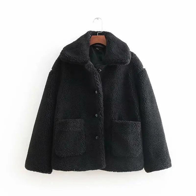 

CC75-8945 European and American fashion Plush casual jacket