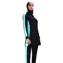 4XL закрытый купальник с полным покрытием мусульманский купальный костюм Большие размеры с длинным рукавом купальные костюмы с хиджабом длинные штаны moslim badkleding
