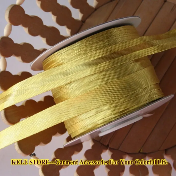 

Free shipment--Metallic Bias Tape size:15mm ,72yds Golden for DIY making,Garment Accessories ,handmade for dress sewing material