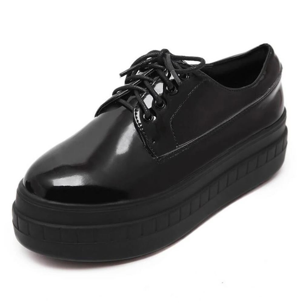 

2016 Women White Shoes PU Patent Leather Breathable Height Increasing High Platform Zapatillas Deportivas Mujer Zapatos Mujer
