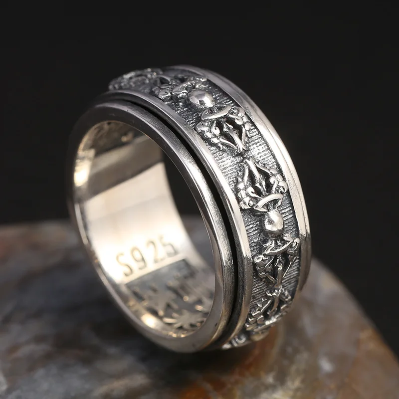 

2019 New Fashion 925 Sterling Silver Fashion dazzling Rings for Men Gift Punk&Rock