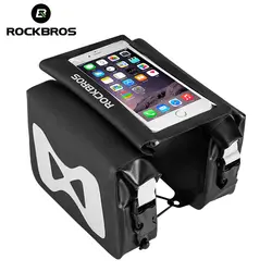 ROCKBROS велосипедный велосипед сумки 6,2 "водонепроницаемый высокой емкости Топ труба сумка для рамы 2 в 1 портативный телефон сенсорный экран