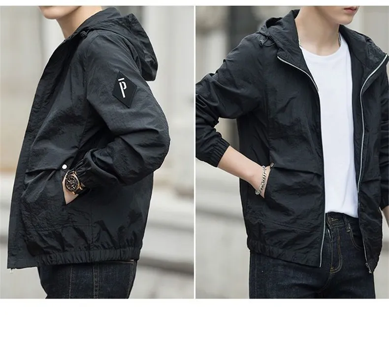2019 Autumn Mens Jackets Windbreaker Jacket Coat Male Hooded Collar Lightweight Jacket Men Fashion INS Style Brand MuLS Fit 4XL 03