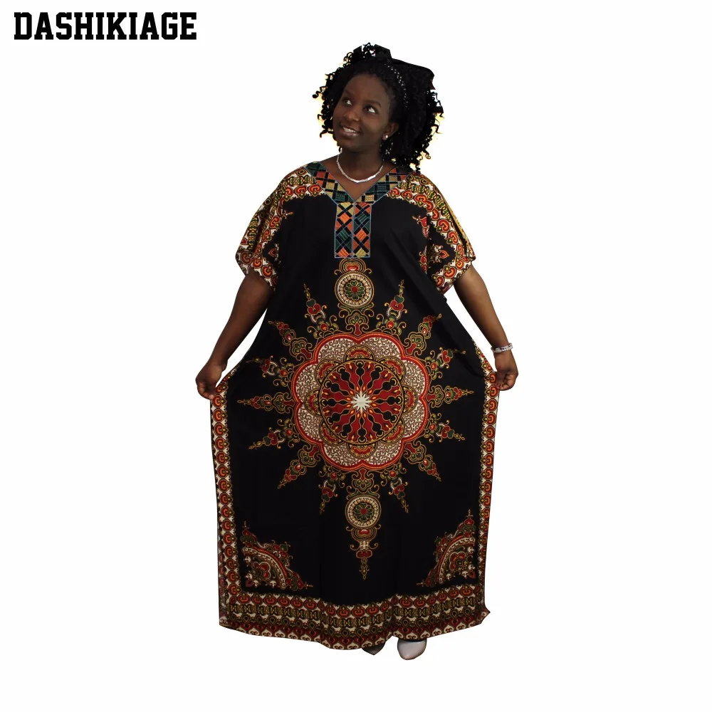 Dashikiage хлопок модные женские традиционные африканские принты Дашики вечерние размера плюс длинное платье макси платье