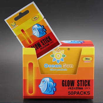 

50packs/box 4.5*37mm 30m/50m Red Color Fishing Float Fluorescent Lightstick Chemical Lights Glow Stick