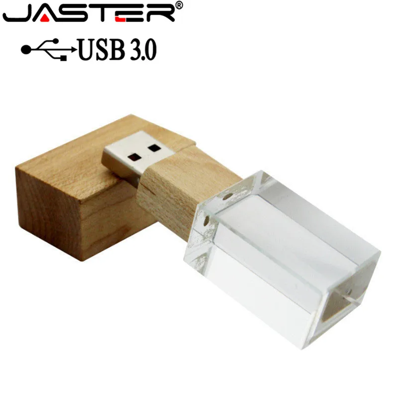 

JASTER USB 3.0 creative wooden crystal pendrive pen drive 4GB 16G 32GB 64GB USB flash drive memory stick (over 10 pcs free logo)