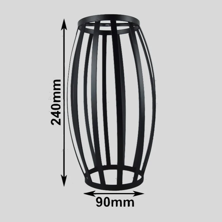 

iron black M10 hole lamp shade D90mmX240 iron cage edison lamp shade DIY black iron house shade for lighting