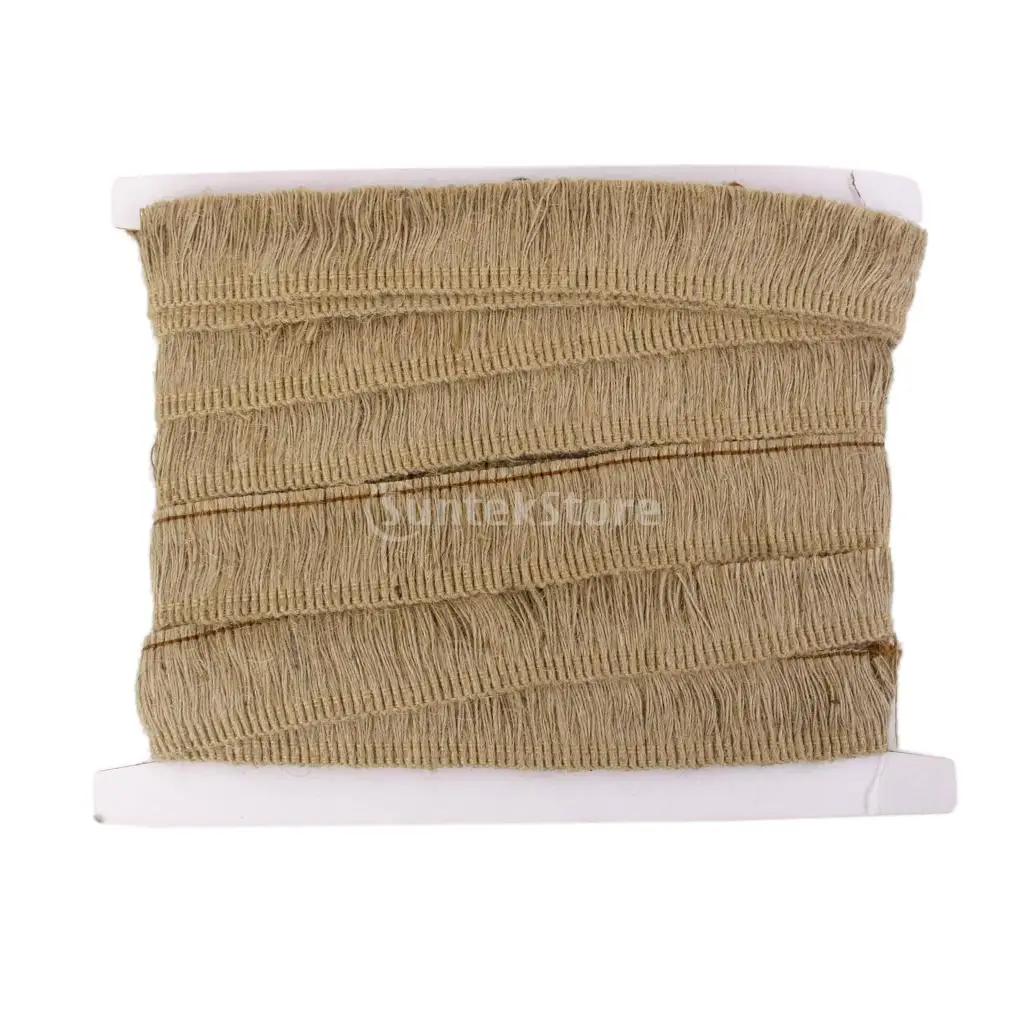 10M Natural Jute Hessian Burlap Fringe Trim Upholstery Trim Gimp