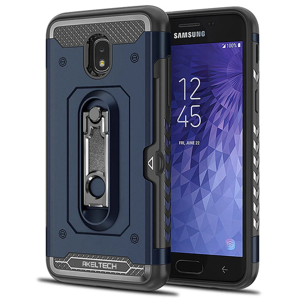 

2in1 Hybrid Armor Case Metal Kickstand Card Holder Cover For Samsung Galaxy J3 2018/Orbit/Aura/Amp Prime 3/Express Prime 3/Sol 3