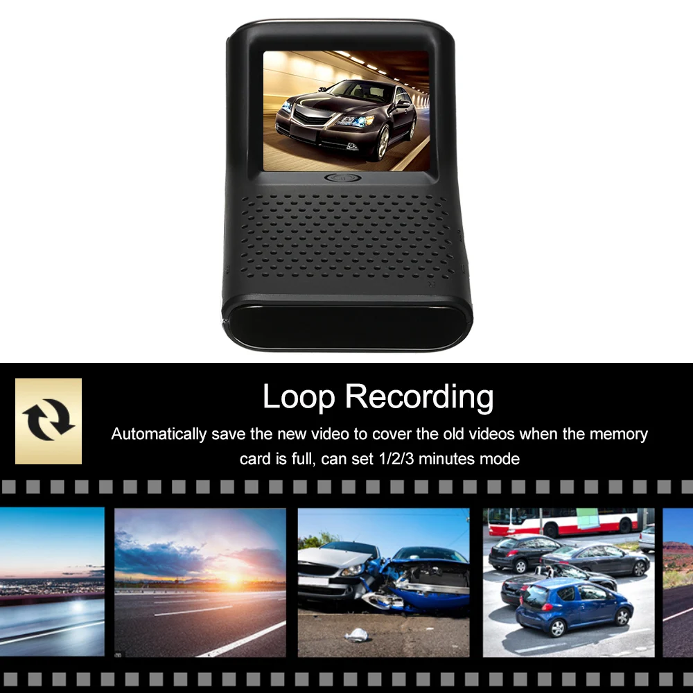 

2.4'' Touch Screen Car Driving Recorder Dash Cam Front and Rear Car Camera Full HD 1080P Support Motion Detection G-sensor