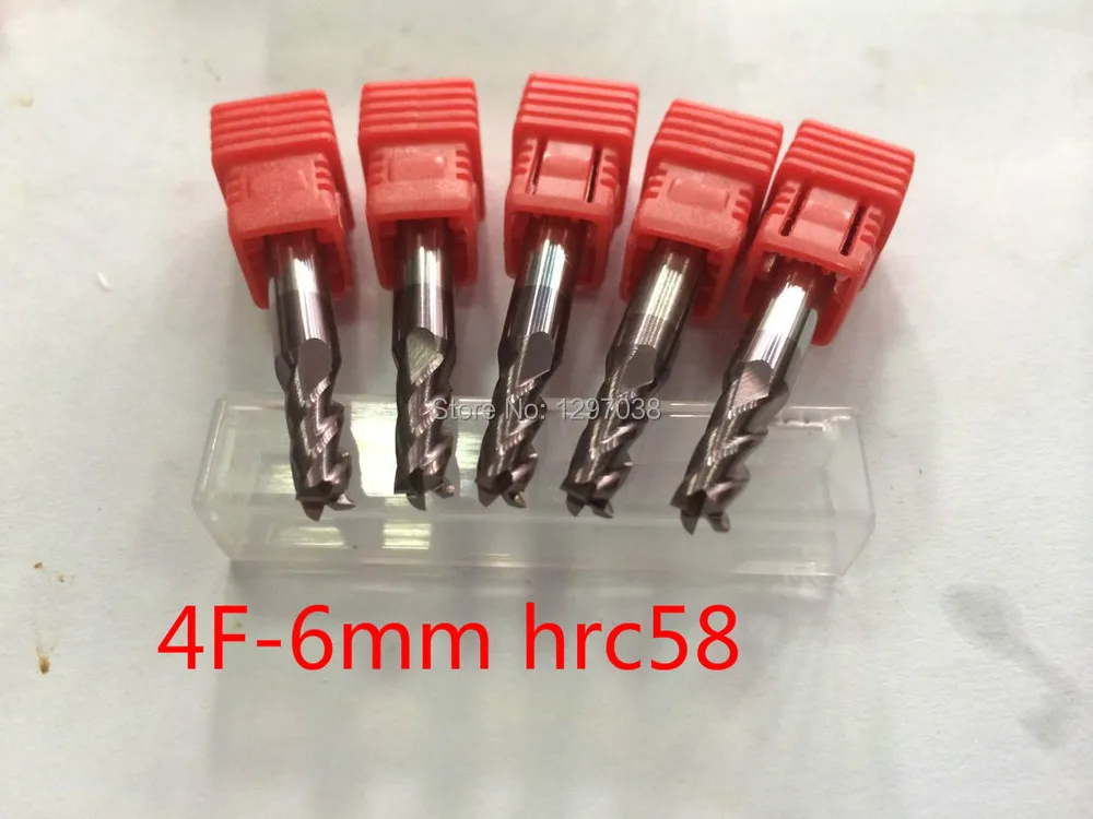 5PCS 4 Flutes 6mm carbide Hard alloy cutter, CNC Milling Cutter Lathe