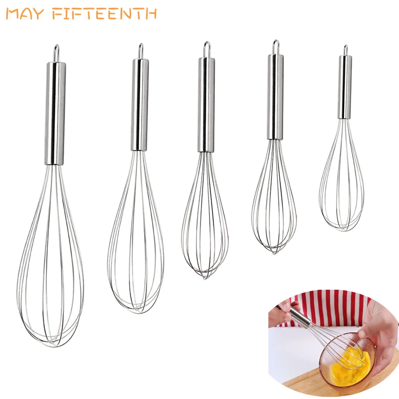 

MAY FIFTEENTH Stainless Steel Egg Beater Milk Cream Butter Blender Hand Whisk Mixer Kitchen Accessories Pastry Cookie Tools 026