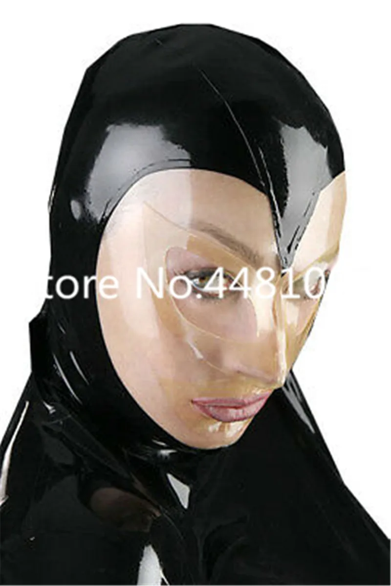 Latex Hood Handmade Rubber Mask for Catsuit Cosplay Club Wear Costumes