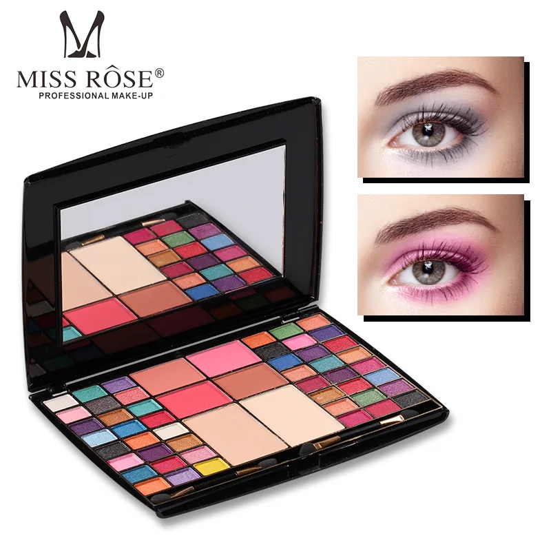 

MISS ROSE Professional 48 Color Eye Shadow Palette Cosmetics Waterproof Contouring Blush Powder Glitter Eyeshadow Makeup Set