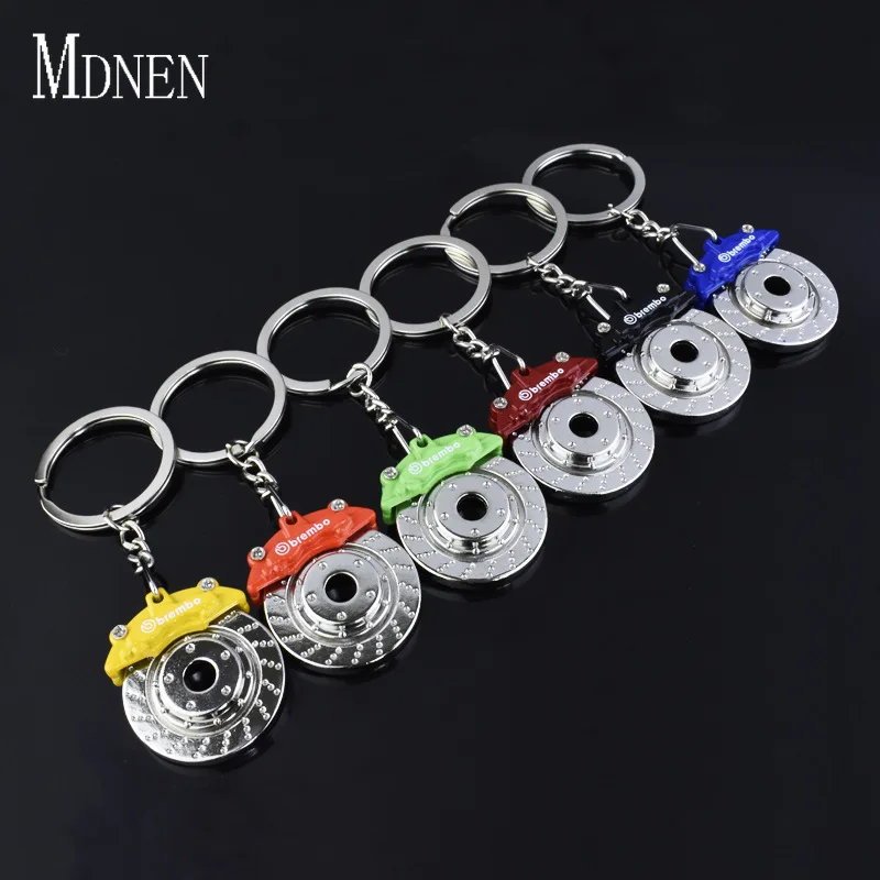 MDNEN Brake Disc Wheel Caliper Metal Key Chain Car Modified Keychain