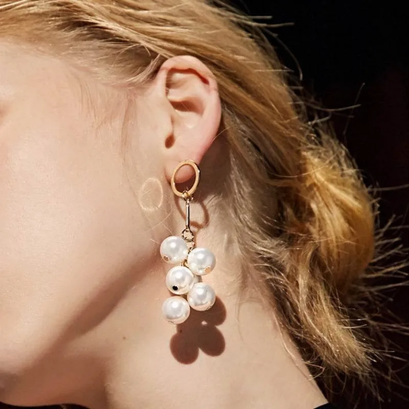 MENGJIQIAO 2018 New Trendy Many Styles Beaded Simulated Pearl Drop Earrings For Women Cute Bowknot Circle Pendientes Mujer Moda