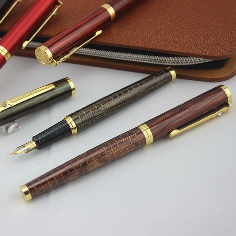 

Original DIKA WEN Fountain pen Full metal ink pen Golden Clip 0.5mm medium Nib Business office supplies