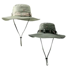 Рыбацкая шляпа от солнца Boonie Лето Защита от ультрафиолета на открытом воздухе с широкими полями Складная дышащая солнцезащитная Кепка с покрывалом с подбородком