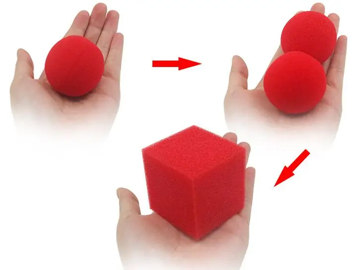 

Cheaprime Kingmagic Magic Ball To Square Sponges Tricks Set Red Magic Tricks 2 pcs Circular Sponge Ball 1pc Square Sponge Ball