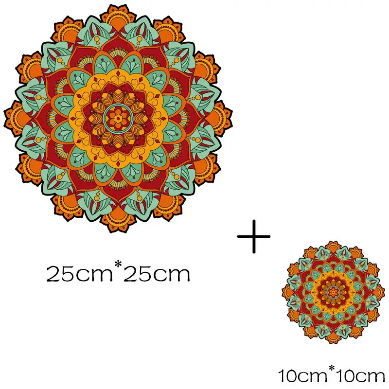Мандалы полоски на одежде наклейки гладить на патчи применение одного глажка печать на аппликация на одежду теплопередачи Топ - Цвет: h