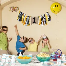 Изготовленный на заказ синий розовый лента один первый плакат "с днем рождения" для маленьких мальчиков и девочек, детские флажки для душа вечерние украшения детская гирлянда