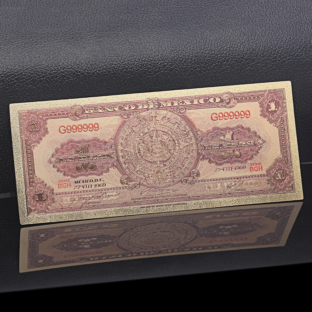 Мексиканская один песо банкнот G99999 темно-Красной подарочной карты поддельные деньги Домашний Декоративный Сувенир для банкнот Бумага Money Collection