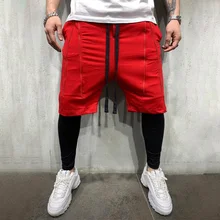 Уличная Марка мужские шорты летние мужские Шорты повседневные двухслойные спортивные штаны jogger тренажерные залы мужская одежда