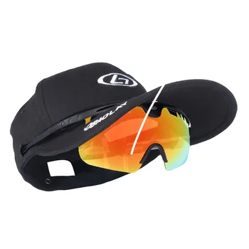 

Outdoor sports men women sports UV400 sunglasses + sports cap red cap polarized cycling Shading hat +glasses 11 colors