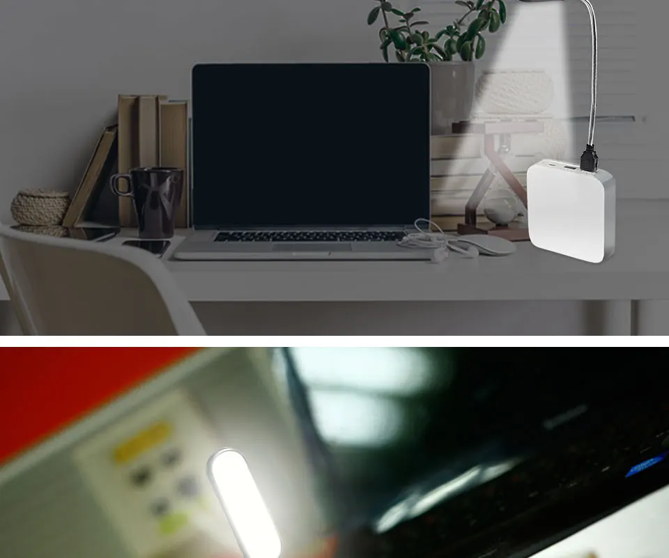 Portable USB LED Mini Book Light Reading Light Table Lamp Flexible 6leds USB Lamp for Power Bank Laptop Notebook PC Computer