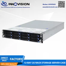 Optimized 12 bays 2u rack server case L=650mm huge storage 2u server chassis for cloud/NVR/NAS