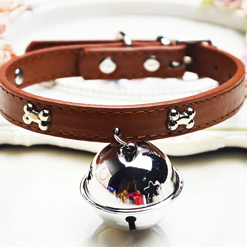 prativerdi High-quality Adjustable Pet Collar With Bells PU Material For PuppyAnimal Cat Dog Cute Collars Pet Shop Accessories6