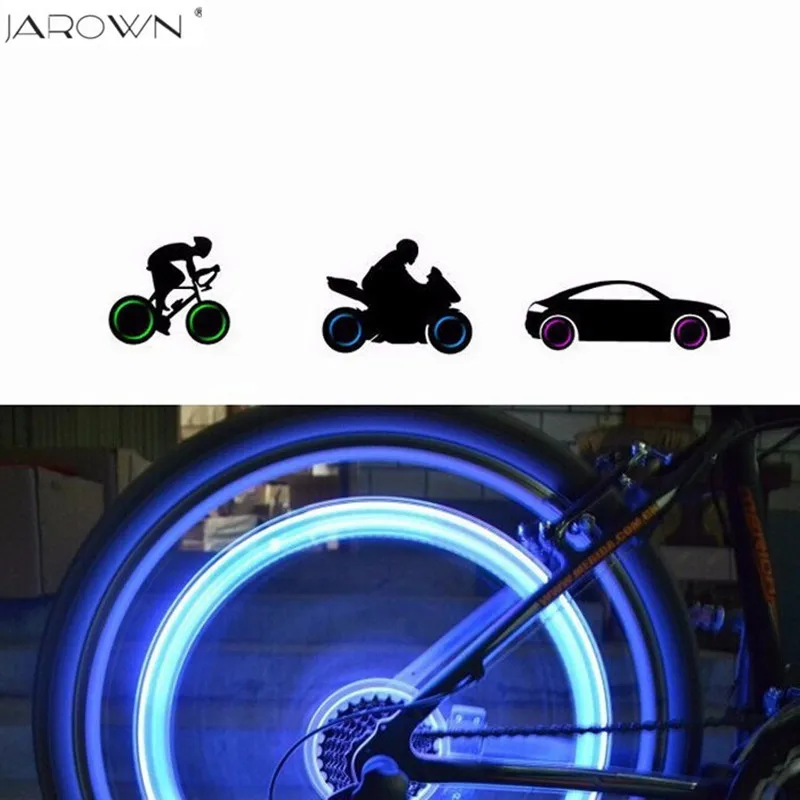Wholesale Hot Bicycle Cycling Tyre Wheel Valve Neon Firefly Spoke LED