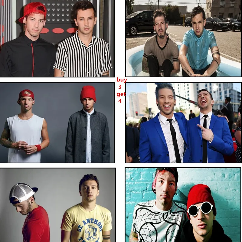 Белый постер Twenty One Pilots рок группа музыкальная гитара матовый античный настенная