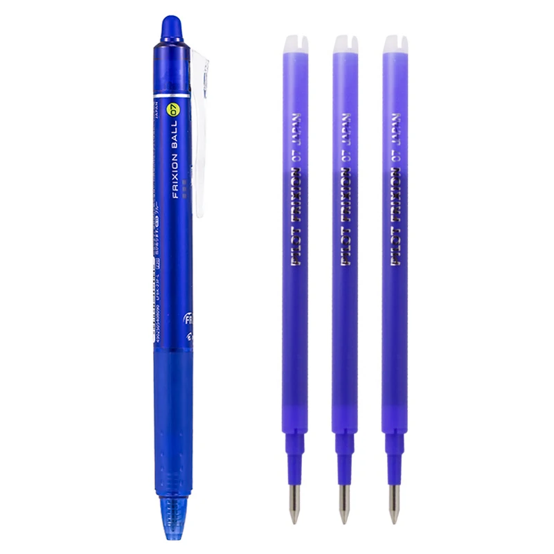 Blue 1 Pen 3 Refills Японский пилот FriXion шариковая ручка 0,7 мм синяя/Черная/Красная стираемая ручка канцелярские LFBK-23F для студентов и школьников - Цвет: Blue 1 Pen 3 Refills